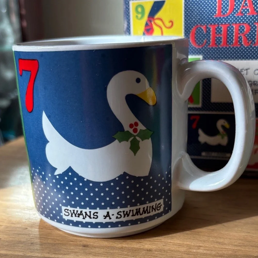 Vintage Grant Howard‎ 12 Days of Christmas Mug Set of 4 12oz Multicolor 1983